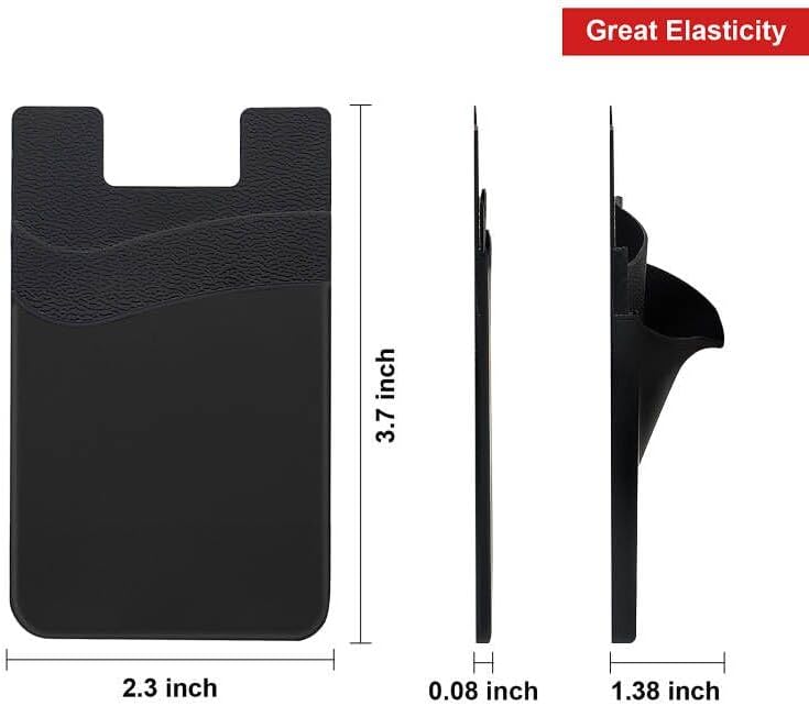 Senose 5 Pack Phone Wallet, Card Holder Back of Phone Stick On Pocket Credit ID Card Sleeve, Strong Adhesive Sticker Cellphone Wallet Compatible for iPhone, Android & Most Smartphones - Image 5